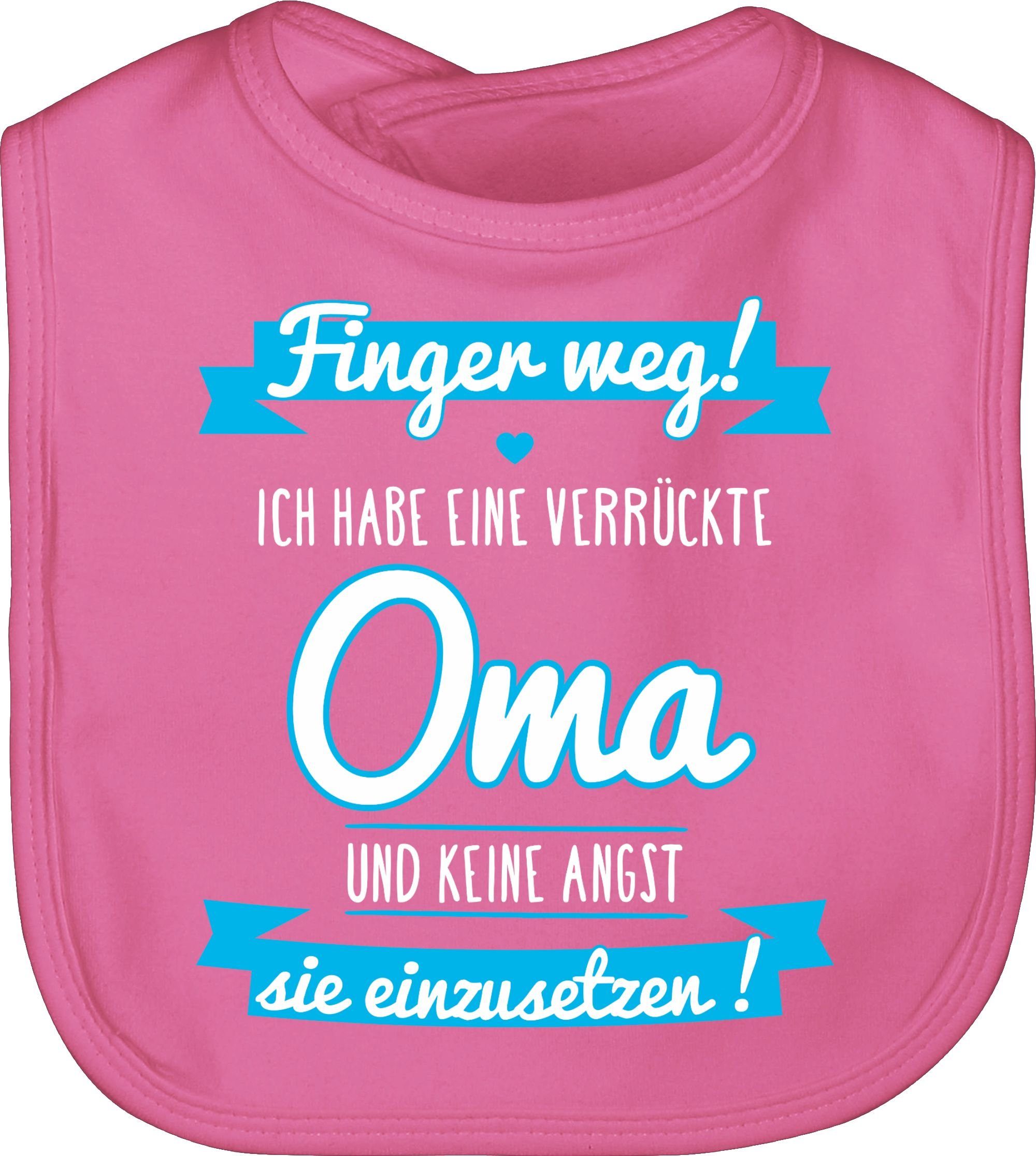 Shirtracer Lätzchen Ich habe eine verrückte Oma blau, Sprüche Baby 2 Pink