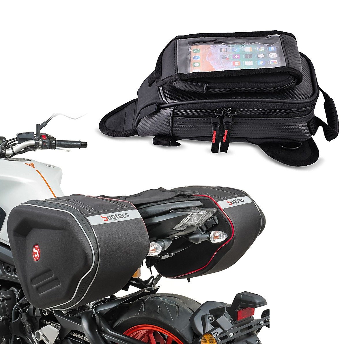 Reisetasche Seitentaschen RF1 40-60 Liter Softshell + Tankrucksack Motorrad