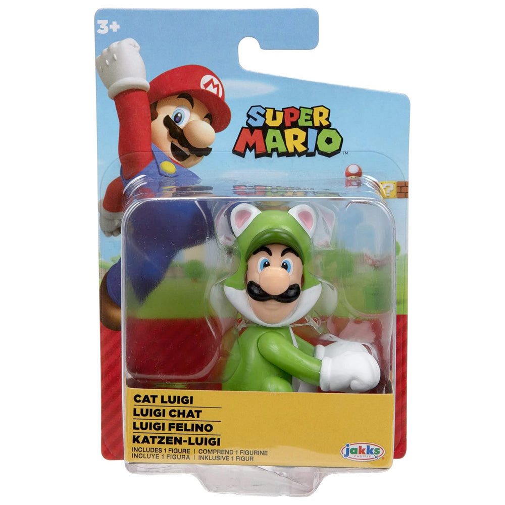 Nintendo Spielfigur Nintendo Super Mario Figur Cat Luigi, 6,5 cm