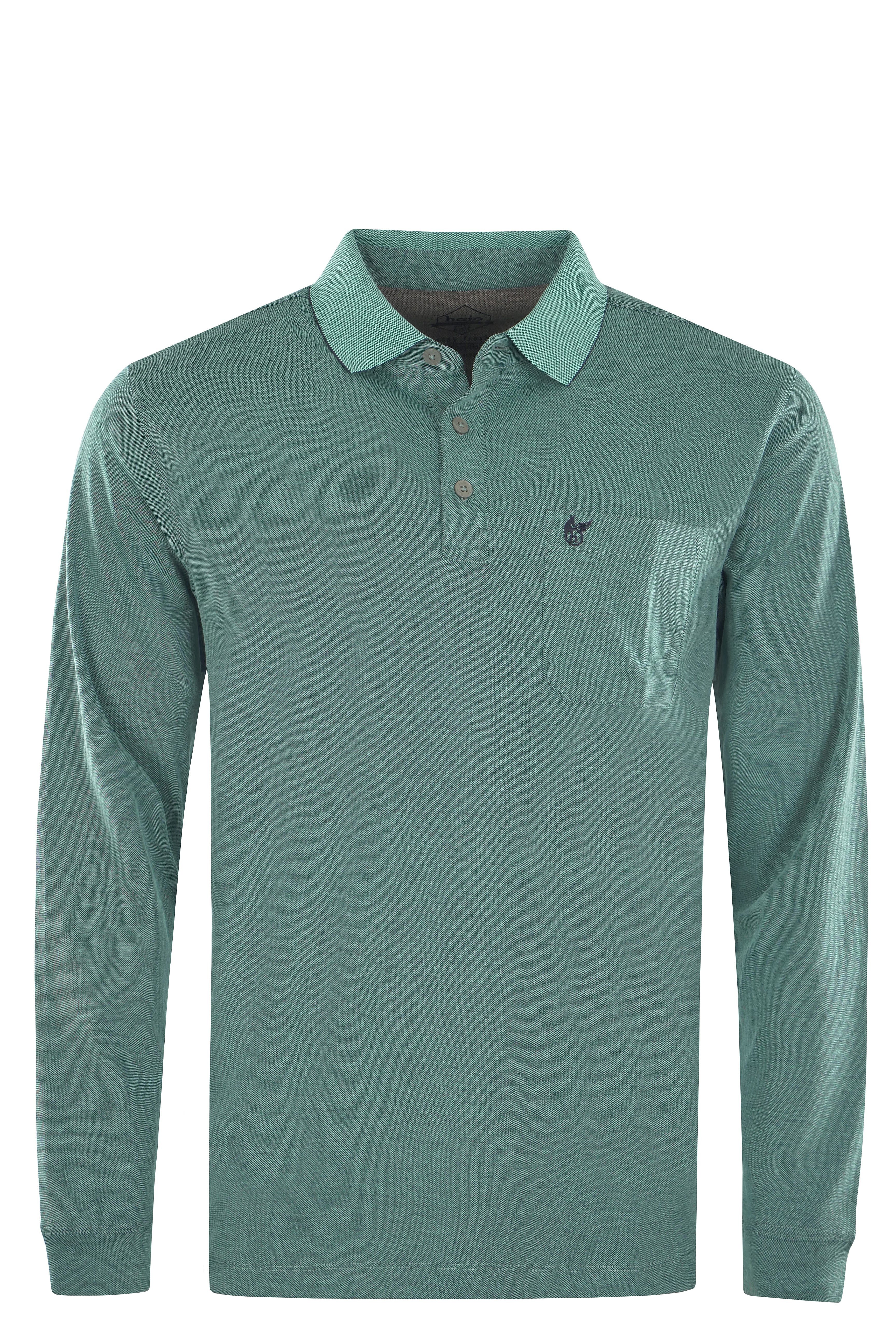 Hajo Langarm-Poloshirt Softknit-Poloshirt in Minimaldessin günstig online kaufen