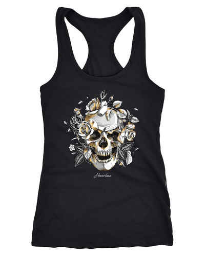 Neverless Tanktop Damen Tank-Top Totenkopf Rosen Skull Roses Schädel Racerback Neverless®