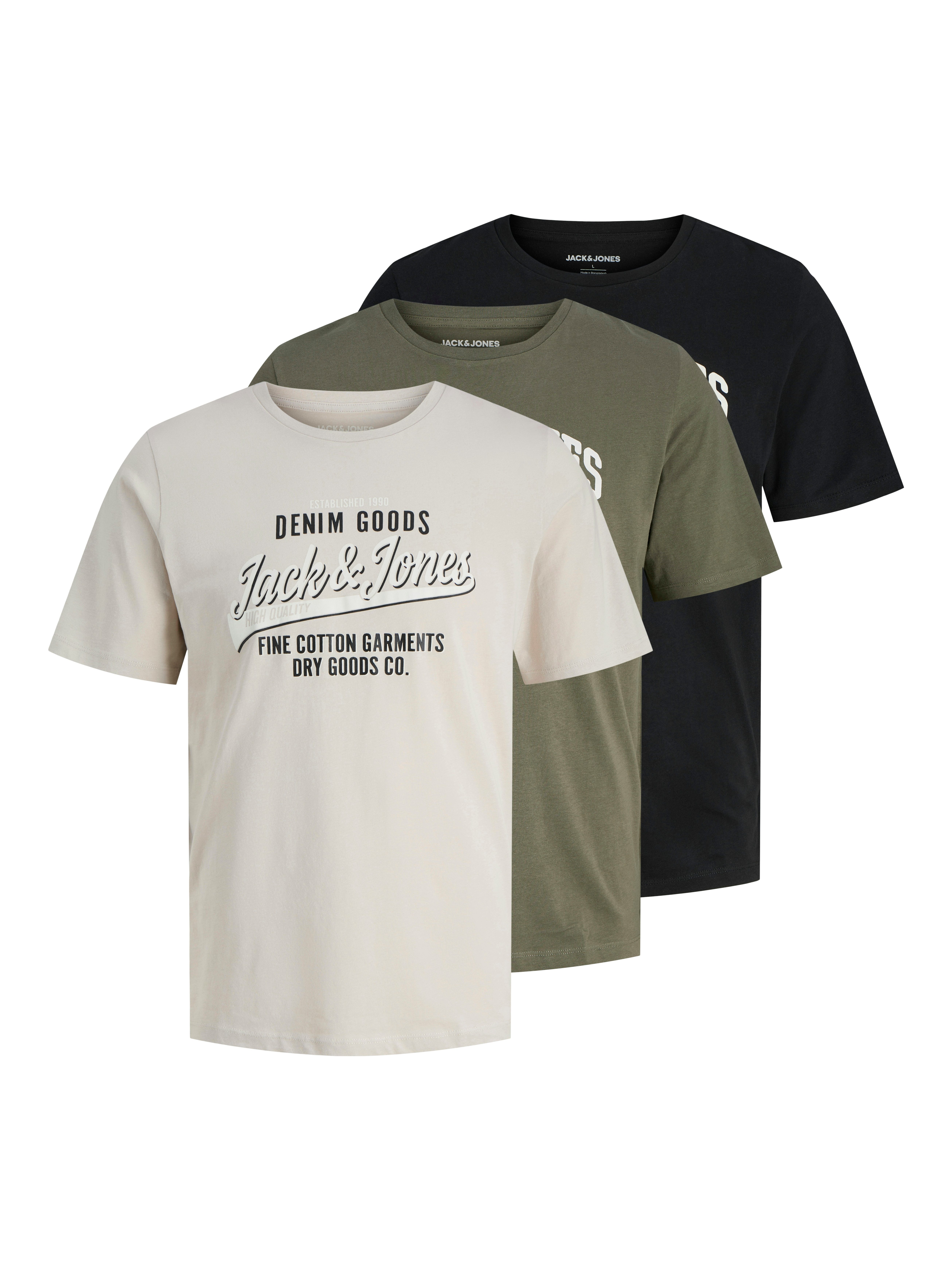 Jack & Jones Rundhalsshirt JJETHAN TEE SS CREW NECK 3PK MP NOOS (Packung, 3 günstig online kaufen