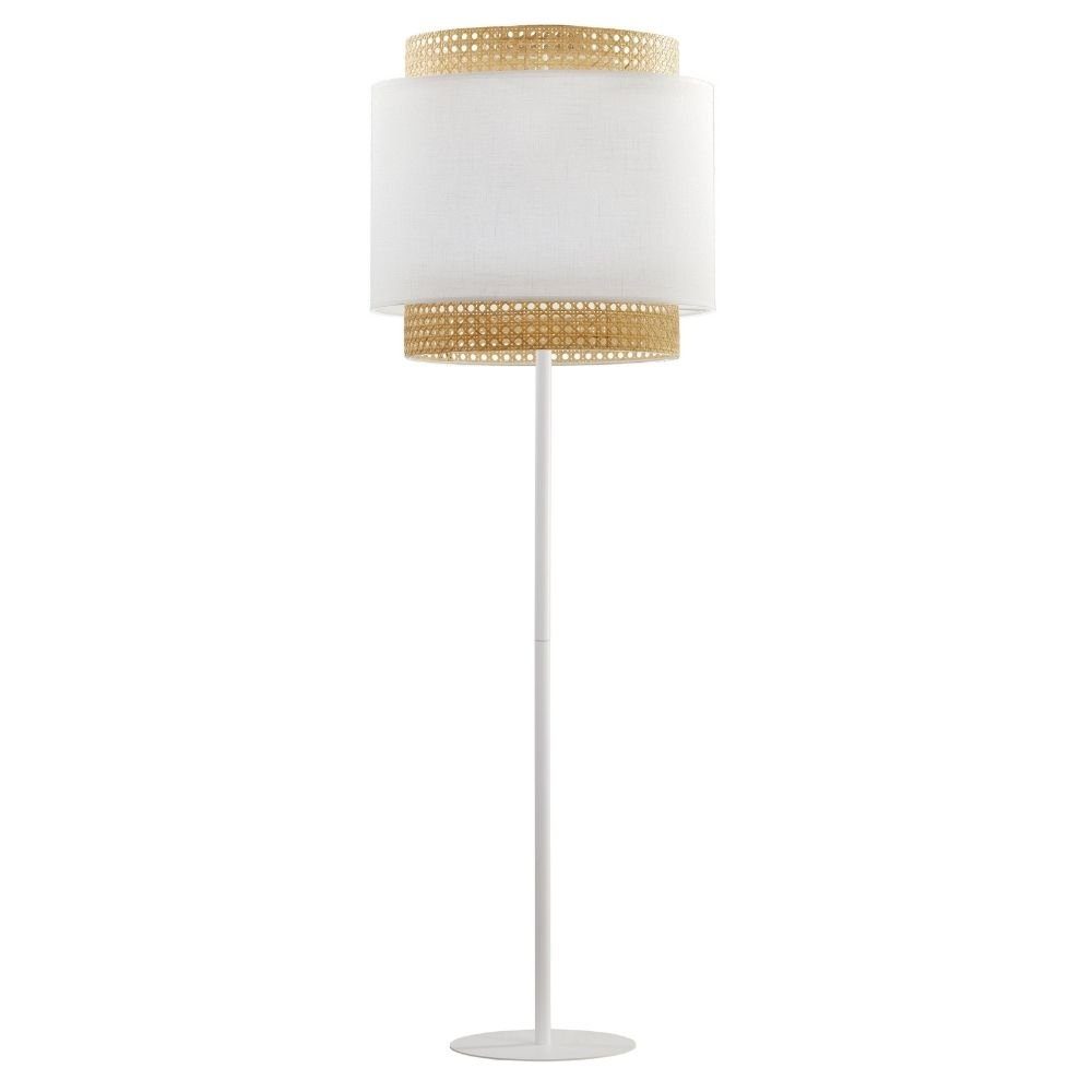 famlights Stehlampe, Stehleuchte Kate in Weiß und Braun E27, keine Angabe, Leuchtmittel enthalten: Nein, warmweiss, Stehlampe, Standlampe