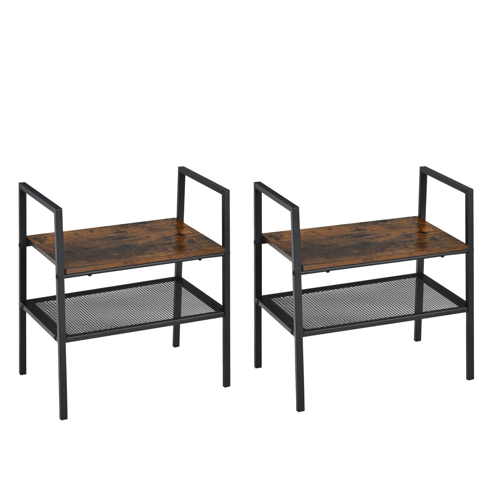 COSTWAY Schuhregal Lagerregal, 2-tlg., 2-Stöckig, Stapelbar, Metall günstig online kaufen