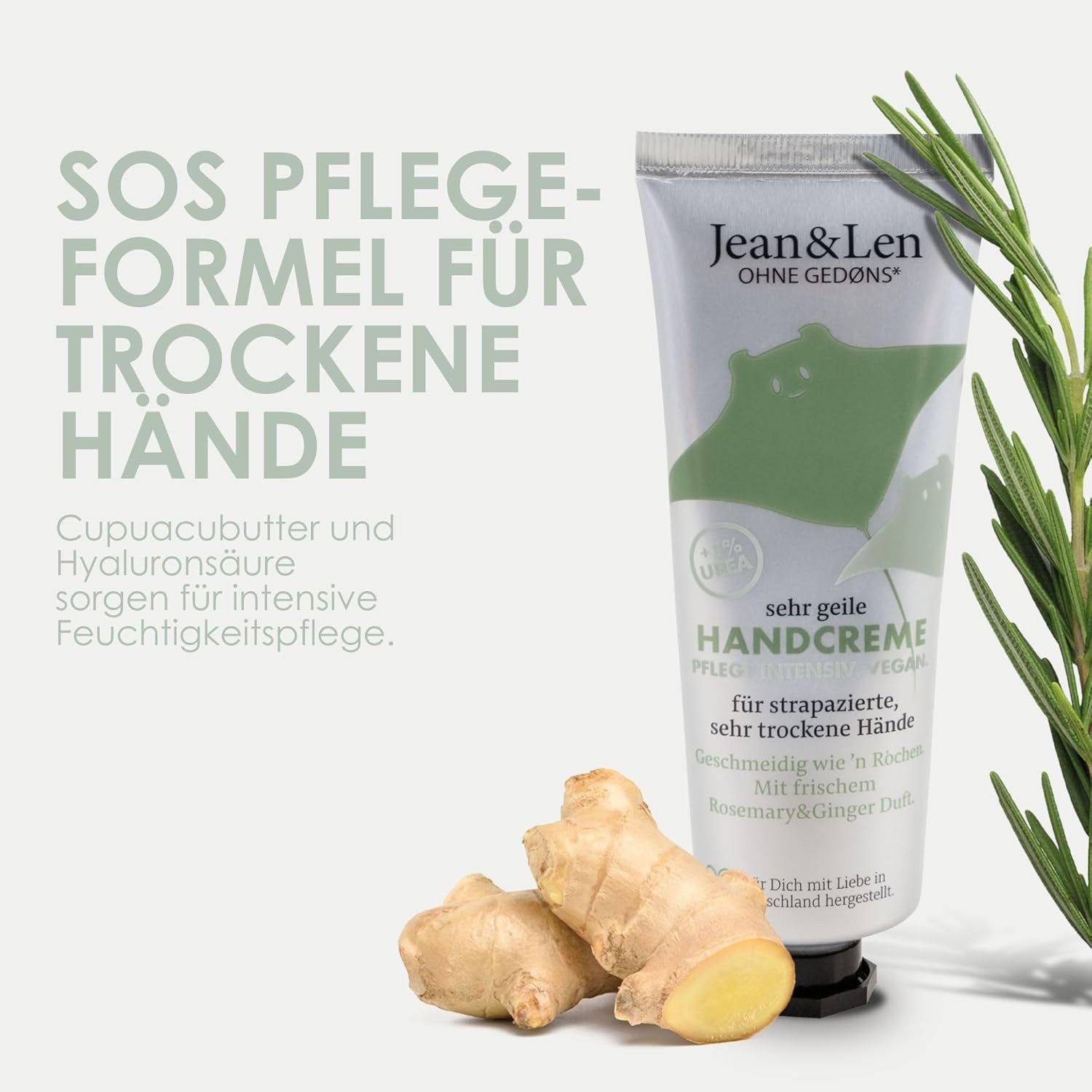 Jean & Len ohne Gedons* Handcreme Sehr geile Handcreme Rosemary & Ginger, 1-tlg., Aromatherapie