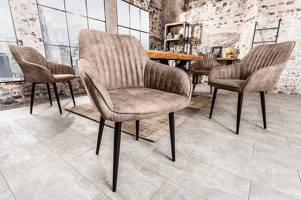 riess-ambiente Polsterstuhl TURIN vintage taupe / günstig online kaufen