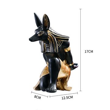 CoolBlauza Tierfigur Statue Ornament, Weinregal aus Harz, Weinschrank Dekoration (1 St., Sammlerskulptur für Weinliebhaber), Ägyptischer Anubis Hund, Beste Katze