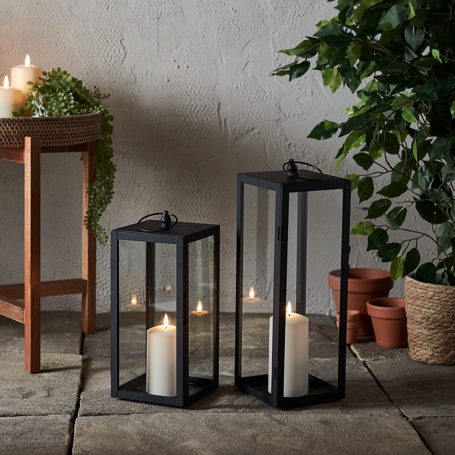 Lights4fun LED Laterne Bowen Gartenlaterne mit TruGlow® Outdoor Kerze, LED fest integriert