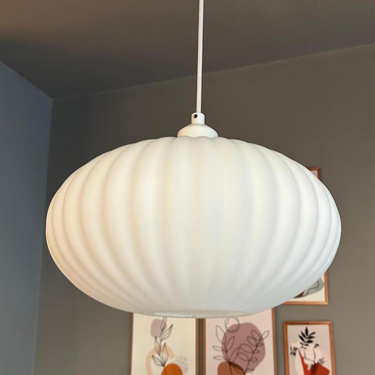 Bamyum Pendelleuchte Pendelleuchte Elegant Halbe Tulpe Glas, Modern Hängela günstig online kaufen