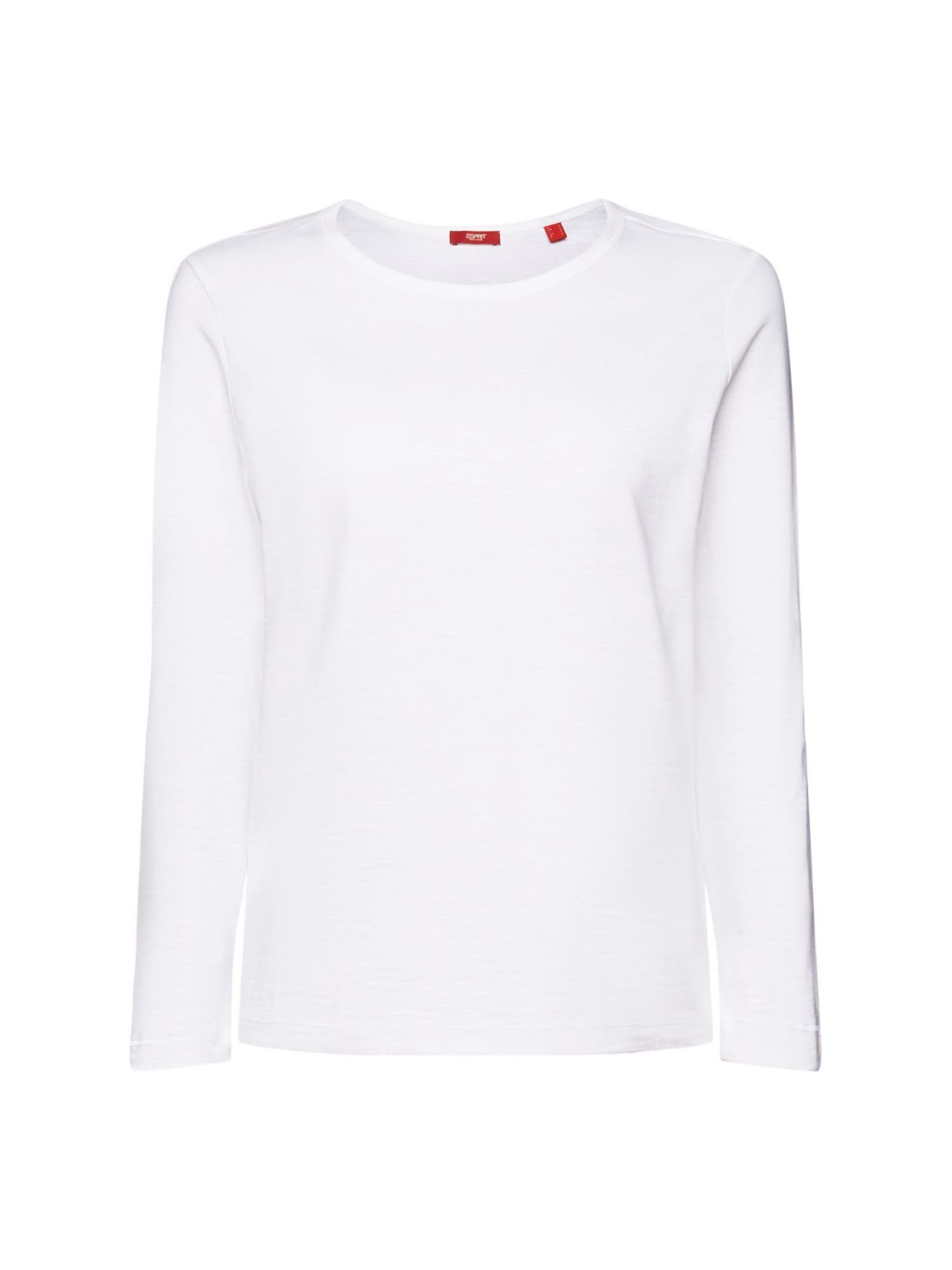 % Longsleeve, 100 3/4-Arm-Shirt Baumwolle WHITE Esprit