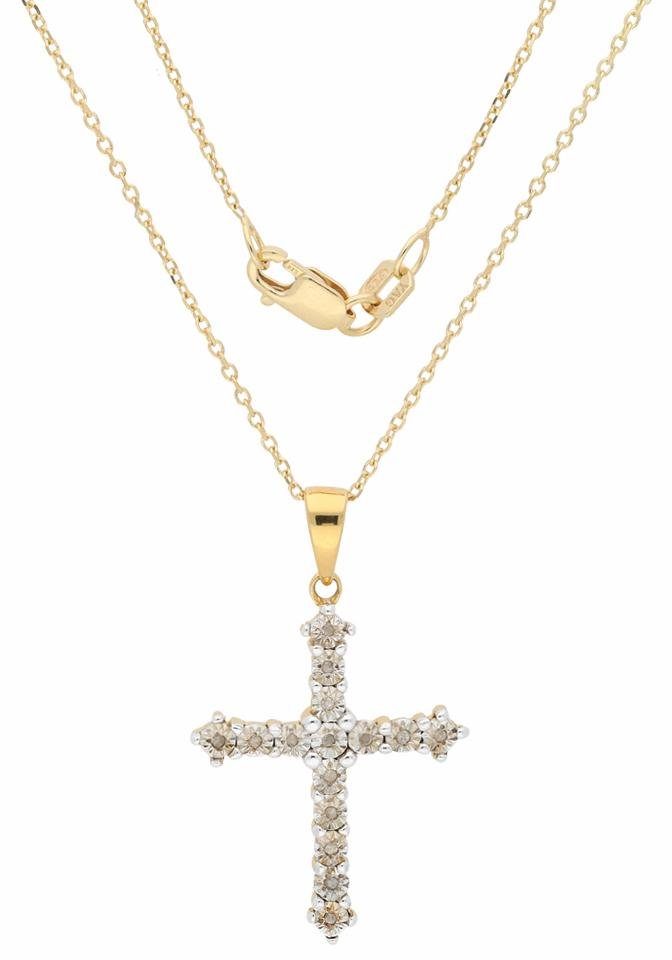 Firetti Kreuzkette Schmuck Geschenk Halsschmuck Halskette Silberkette Kreuz, mit Diamanten – Bild 2 von 5