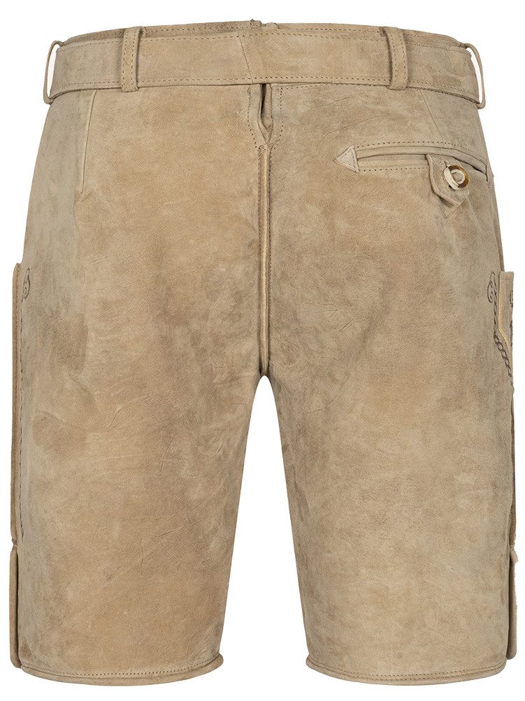 KRÜGER BUAM Trachtenlederhose Lederhose Milian hellbraun mit Gürtel