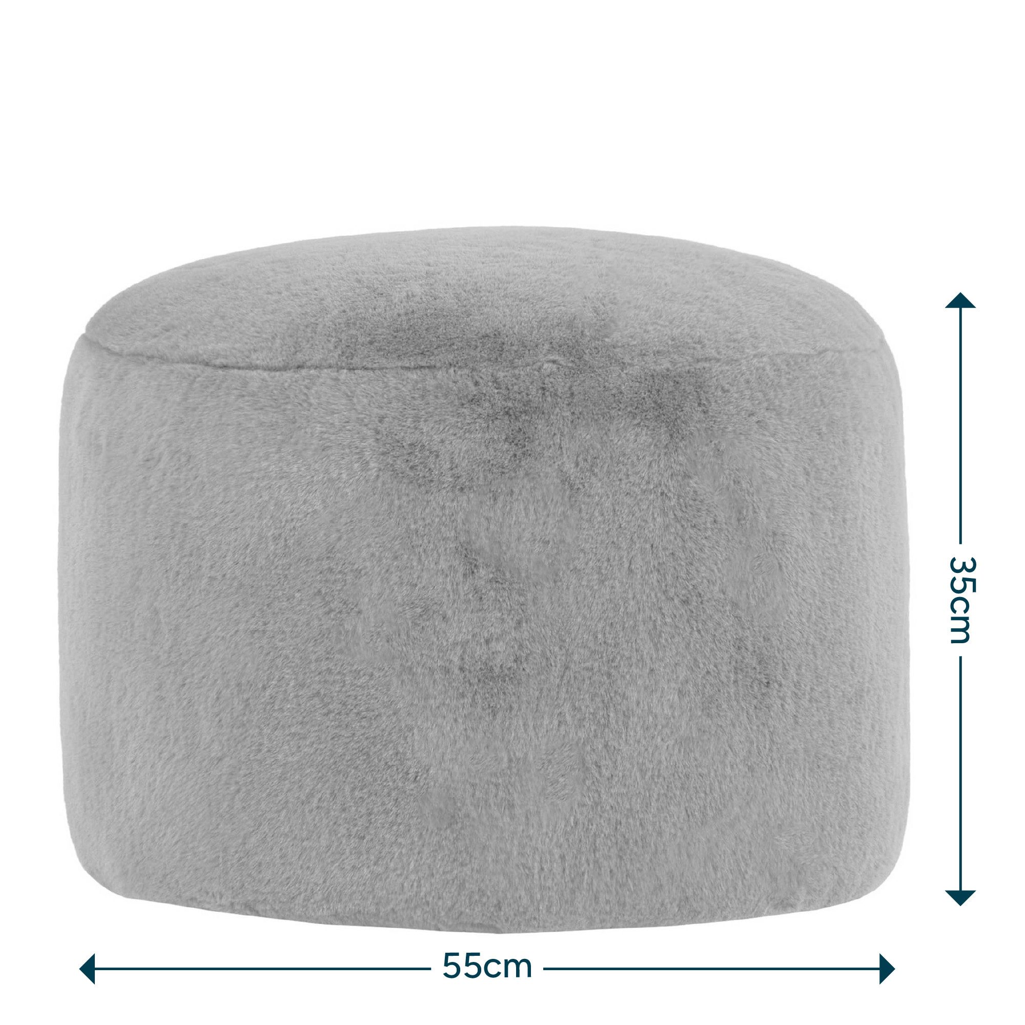 icon Pouf XL aus Kunstfell „Milano“, mit Füllung – Bild 5 von 5