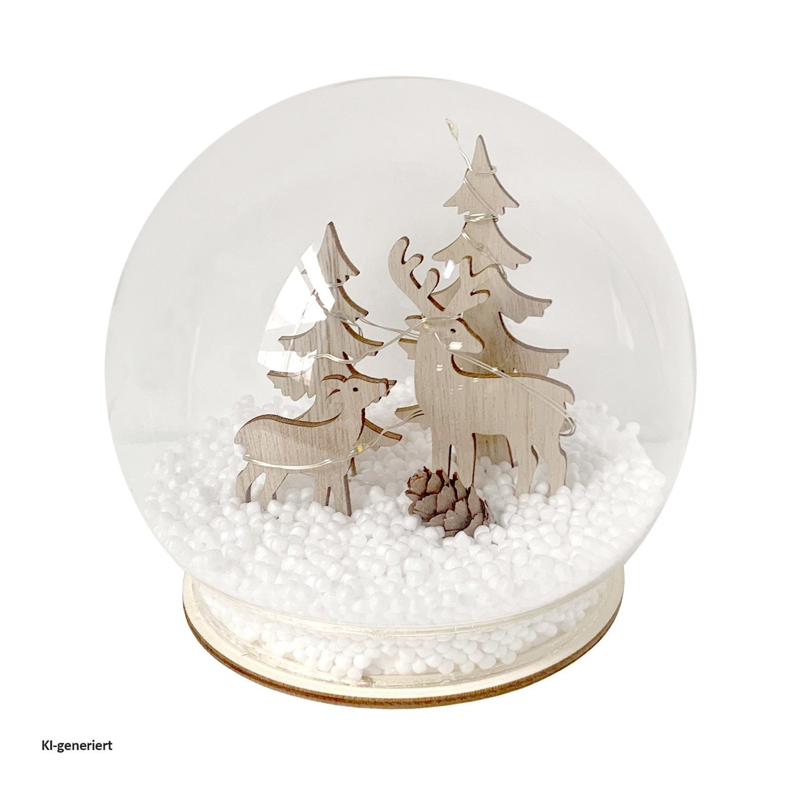 HTI-Living Schneekugel Schneekugel Rehe mit LED-Beleuchtung (Stück, 1 St., 1 Schneekugel, ohne Batterien), Weihnachtsdeko batteriebetrieben