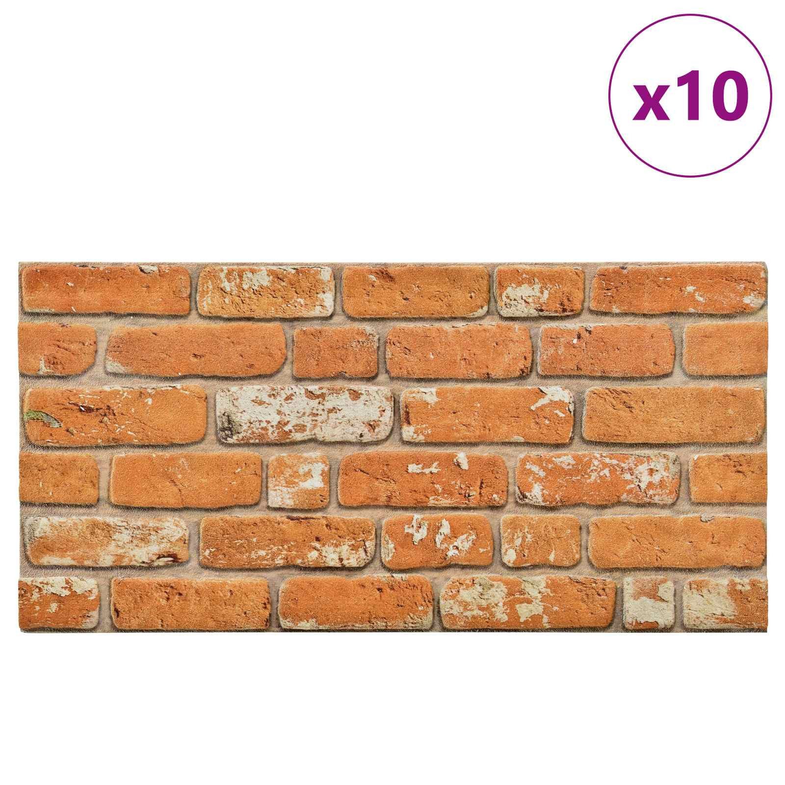 vidaXL Wandpaneel Wandpaneele 10 pcs Ziegel 100 x 50 cm EPS-Schaum, (10-tlg)