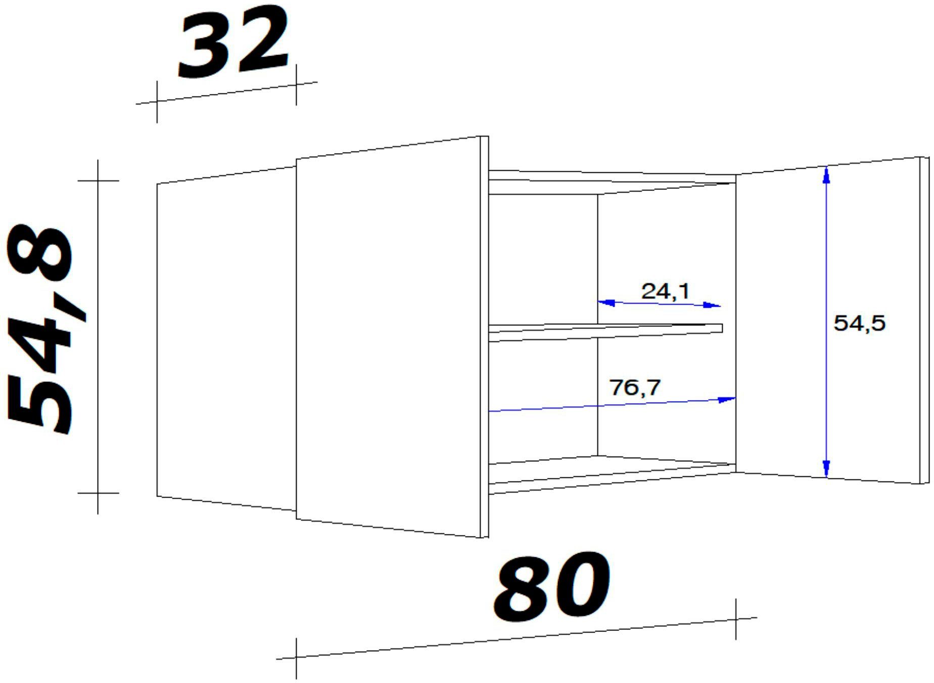 Flex-Well Hängeschrank Nano (B x H x T) 80 x 54,8 x 32 cm – Bild 3 von 4