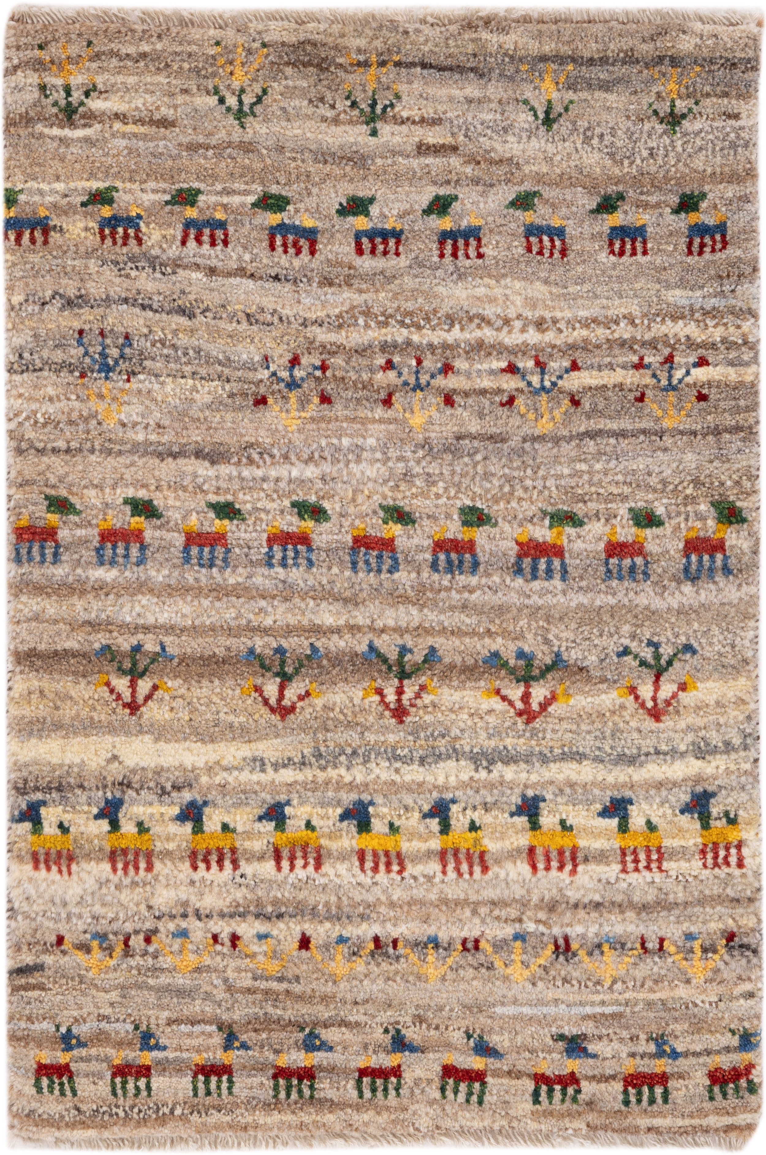 CABBEL Wollteppich Premium Perser Gabbeh Teppich Grau 58x85 cm, Rechteckig, Höhe: 20 mm, Handgeknüpftes Unikat aus 100% Wolle – langlebig und natürlich