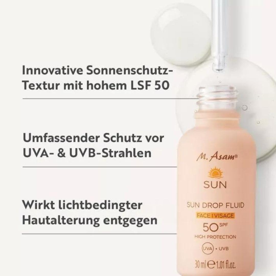 asambeauty Sonnenschutzpflege SUN Drop Fluid Sonnenschutz Serum Gesicht LSF 50, 1-tlg.