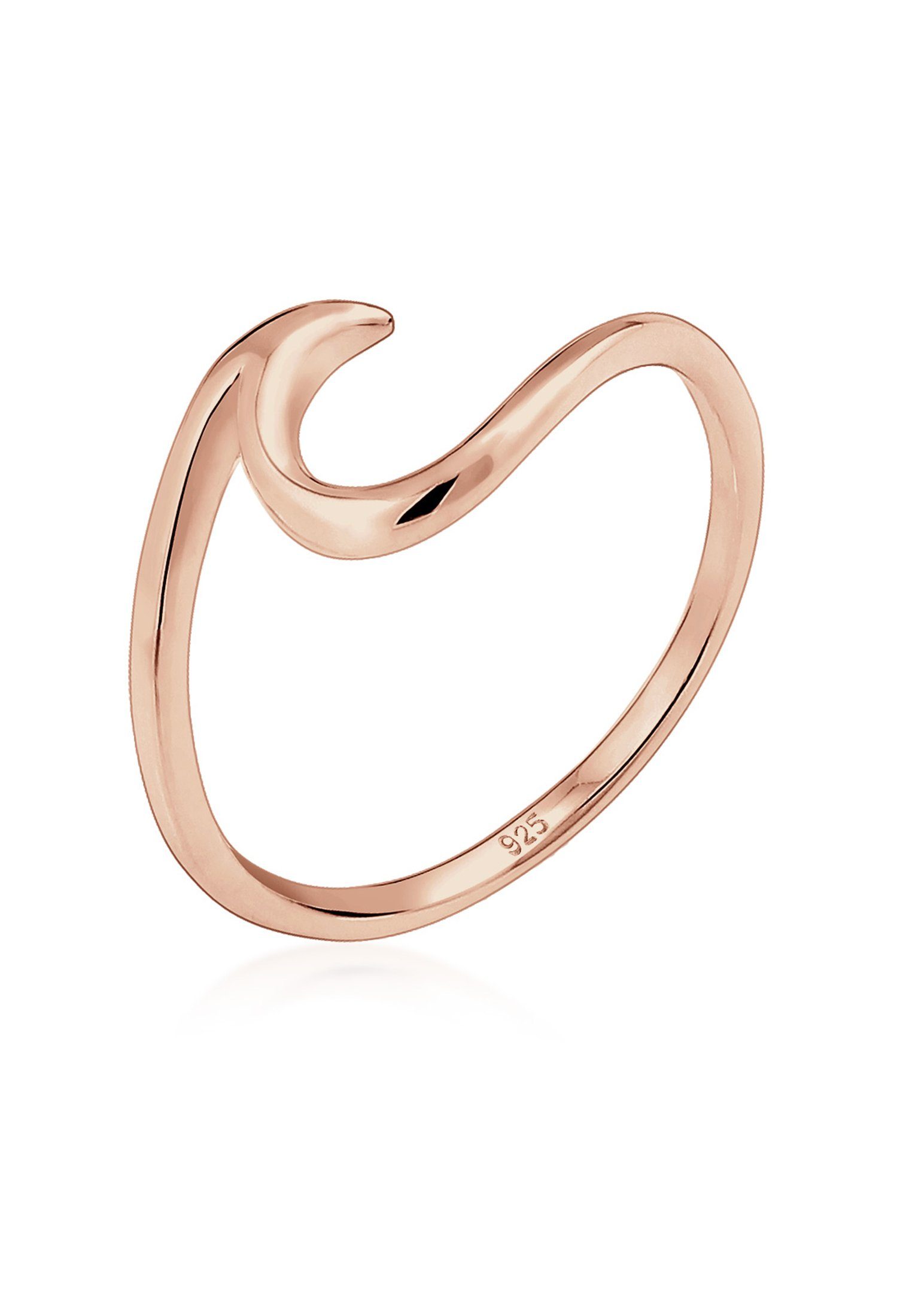 Elli Fingerring Wellen Wave Maritim Meer 925 Silber, Wellen
