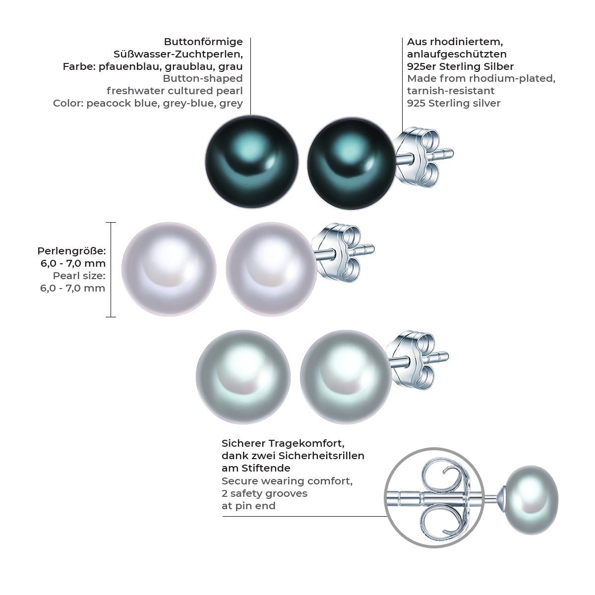 Valero Pearls Perlenohrringe Ohrstecker aus 925 günstig online kaufen