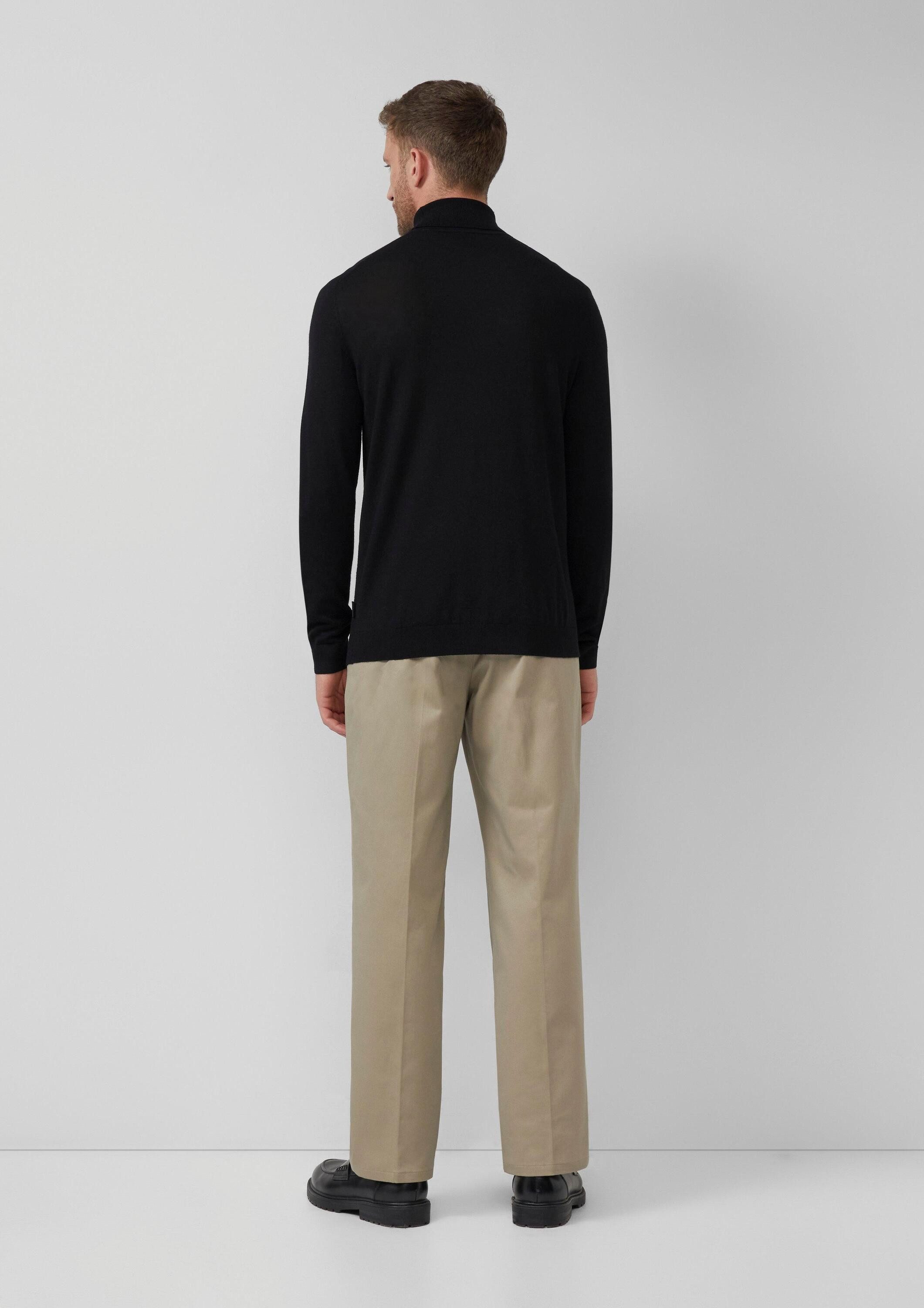 s.Oliver Longpullover Strickpullover Rollkragenpullover aus reiner Merinowolle