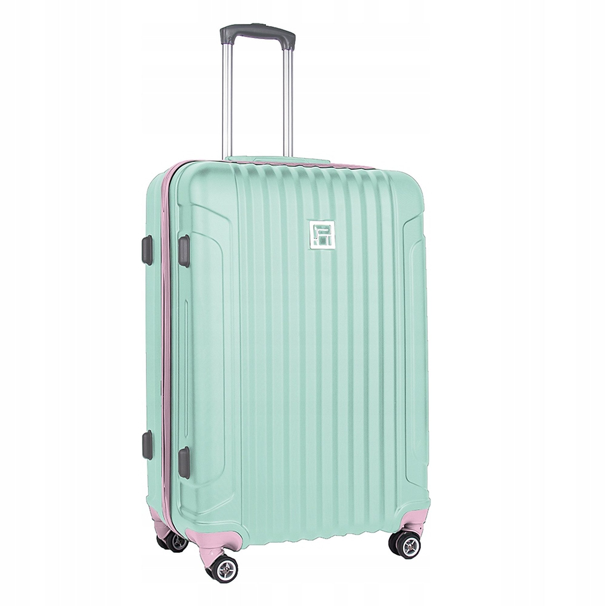 PASO Koffer Reisekoffer 65x41x25 cm leicht 3,5 kg ideal für 1 Woche, Hartschalenkoffer Mintgrün Mittelgroß 65L ABS 4 Rollen TSA
