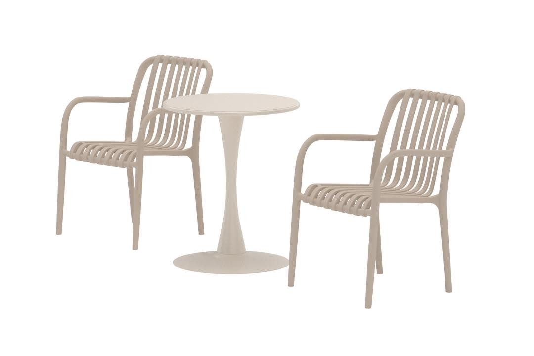 Venture Home Bistrotisch Limnos Cafeset beige. (3-St)