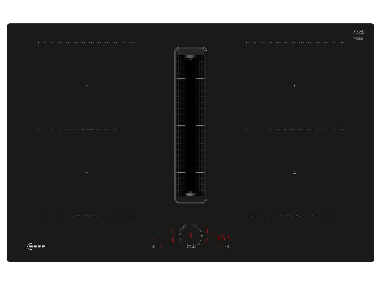 NEFF Kochfeld mit Dunstabzug V58NHQGA6, TouchControl-Bedienung