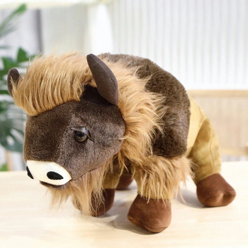 Tinisu Kuscheltier Büffel Stier Kuscheltier - 25 cm Plüschtier Bison Stofftier