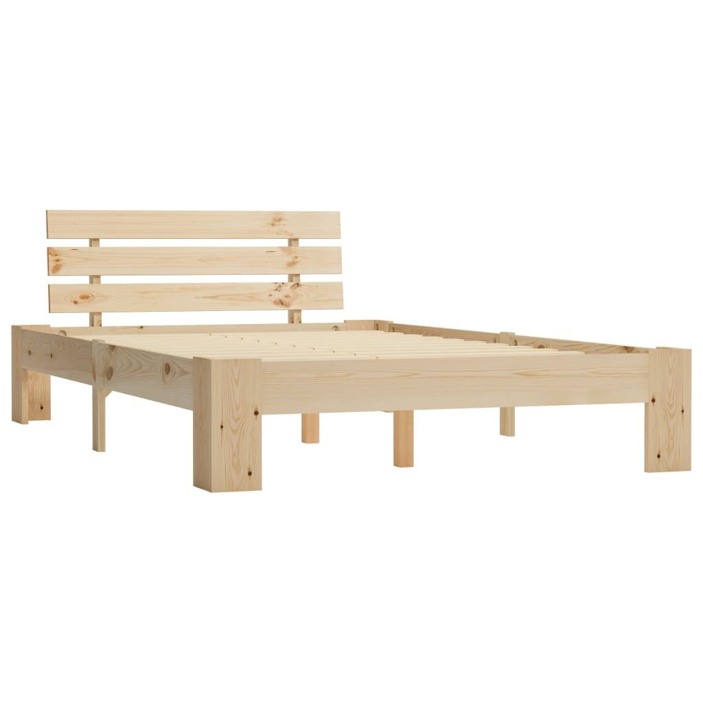 vidaXL Bettgestell 140 x 200 cm Massivholzbett Kiefer 140x200 cm Bett Bettrahmen Bettgest