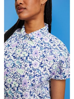 Esprit Kurzarmbluse Baumwollbluse mit Blumen-Print