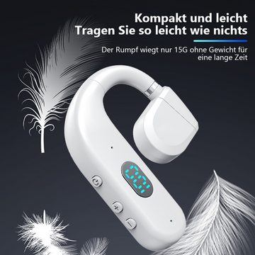 Jioson Lärmreduzierende Kopfhörer Bluetooth wireless Sportkopfhörer Weiß Kopfhörer (Wasserdicht, schweißfest, Intelligente HD-Sprachsteuerung, Bluetooth 5.3, LED-Anzeige, Offener Typ für schmerzfreies Tragen)