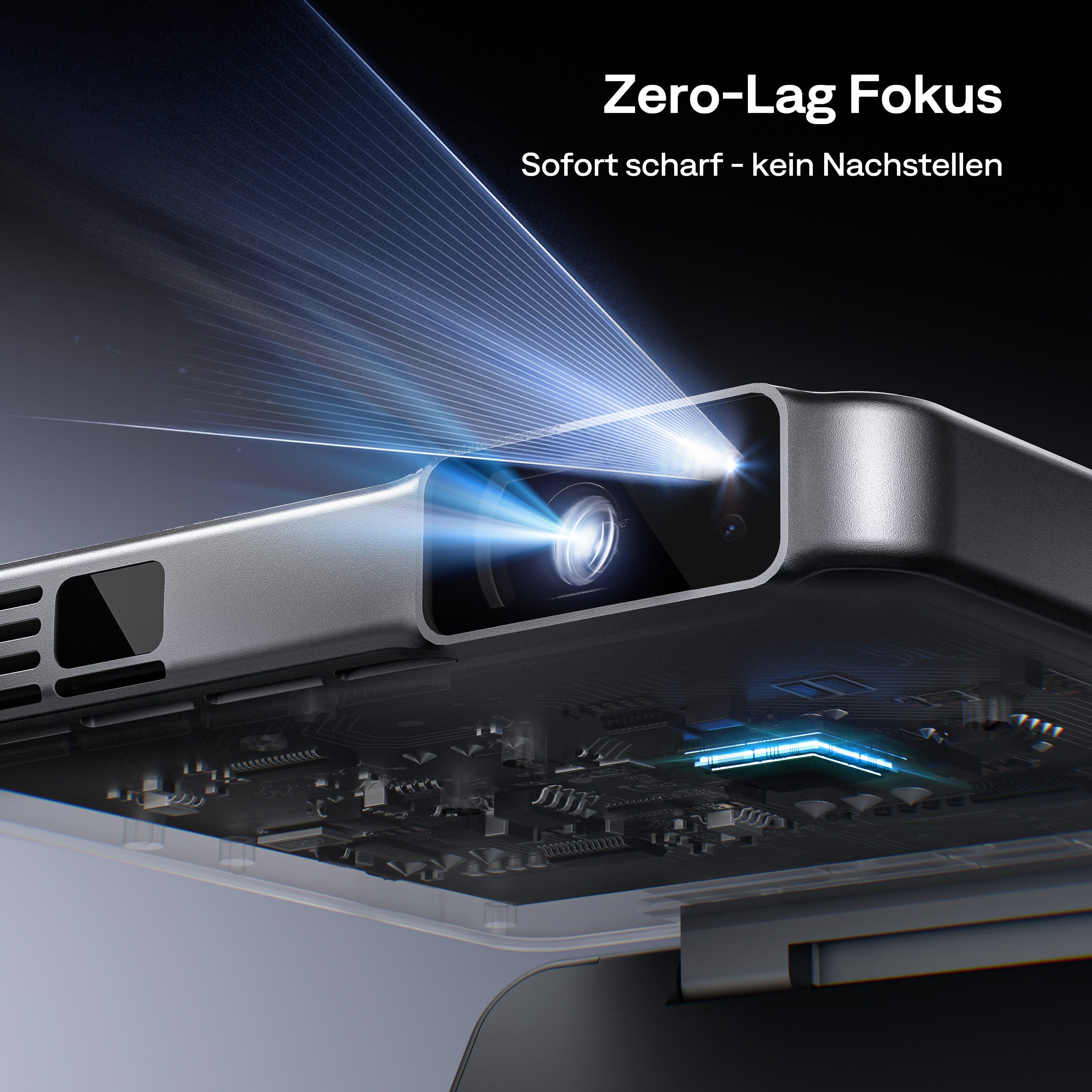 Aurzen ZIP Tri-Fold DLP Mini-Projektor Taschenformat 4K Unterstützt Beamer (1920 x 1080 px, Autofokus ohne Verzögerung, 1-Klick-Spiegelung, Vollbildmodus)