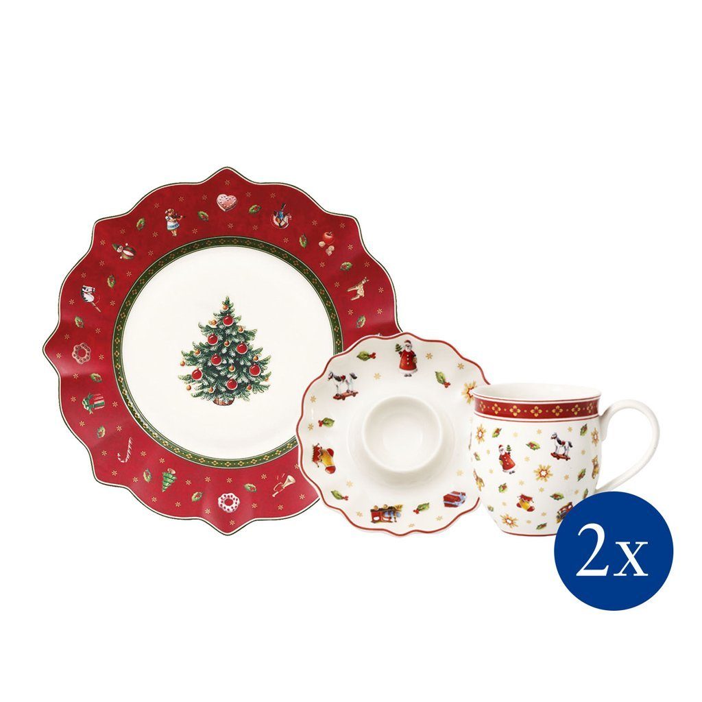 Villeroy & Boch Frühstücks-Geschirrset Toy's Delight Frühstücks-Set (6-tlg), 2 Personen, Porzellan