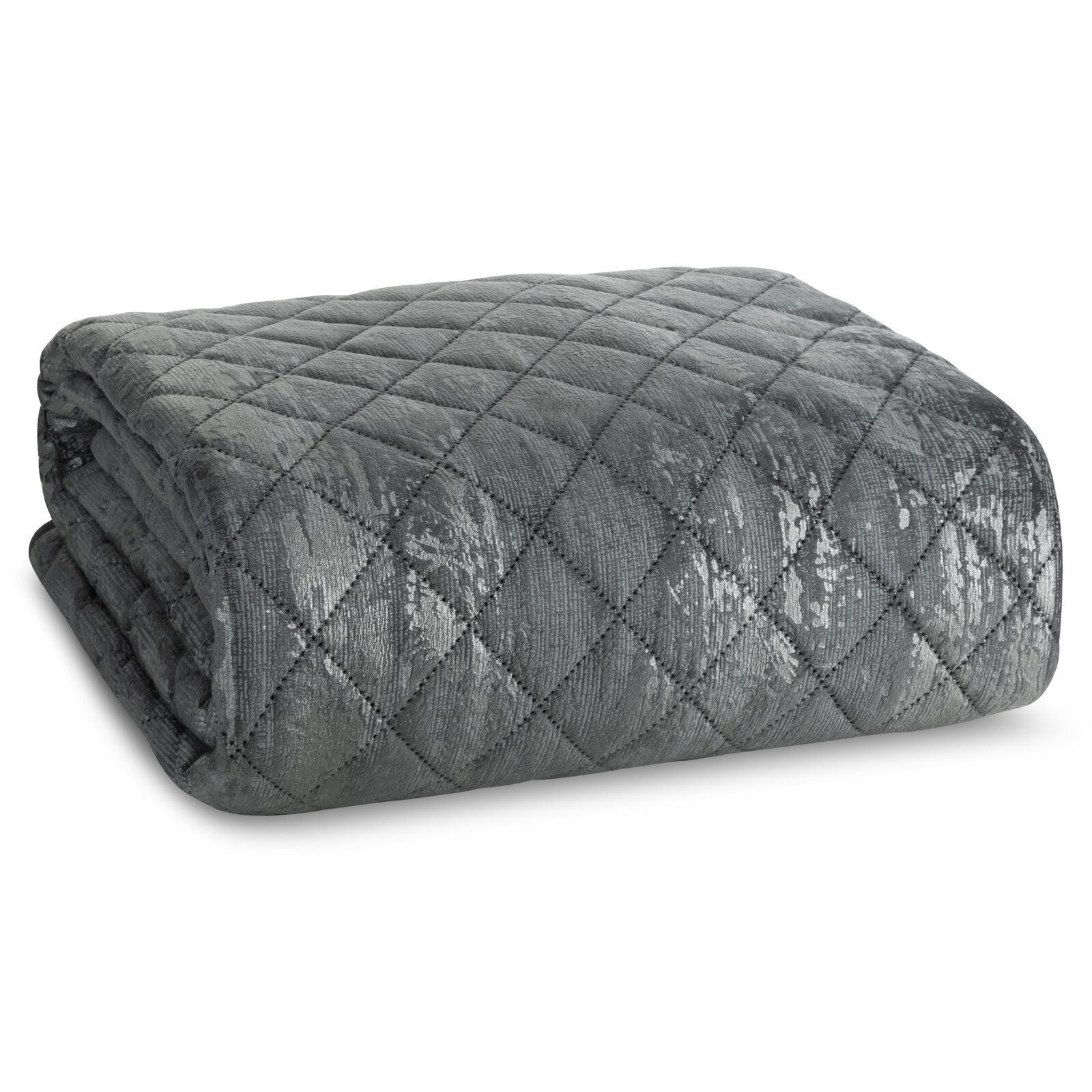 Eurofirany Tagesdecke BLINK, Samtdecke Karomuster Weicher Überwurf Velours günstig online kaufen