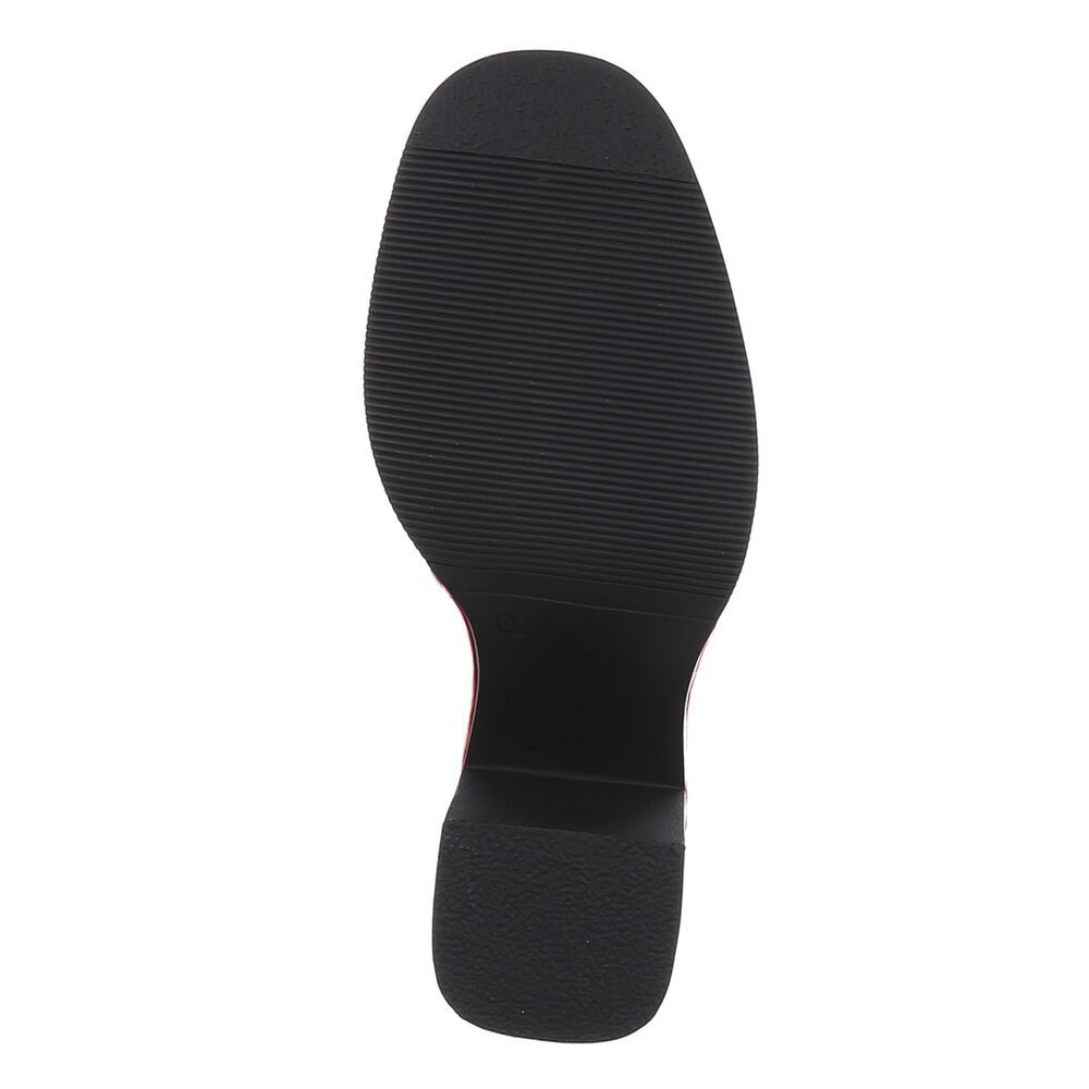 Ital-Design Eleganter Chelsea-Boot mit elastischem Einsatz und Sohle High-Heel-Stiefelette (90726835) Blockabsatz Stiefeletten in Dunkelblau