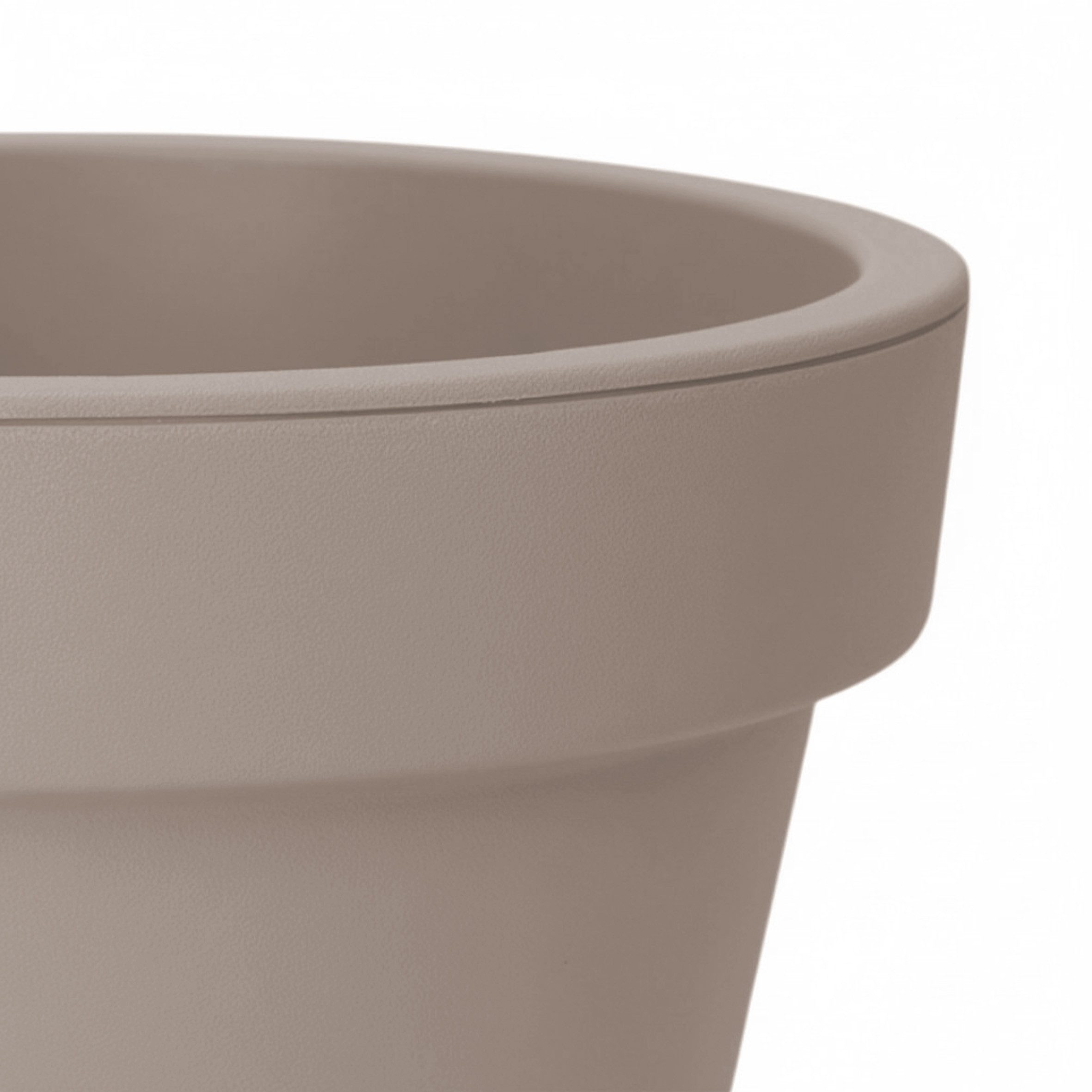 Spetebo Pflanzkübel Kunststoff Pflanzkübel rund M Ø 38 cm beige (Stück, 1 St., Blumentopf), klassischer runder Pflanzkübel für den Garten