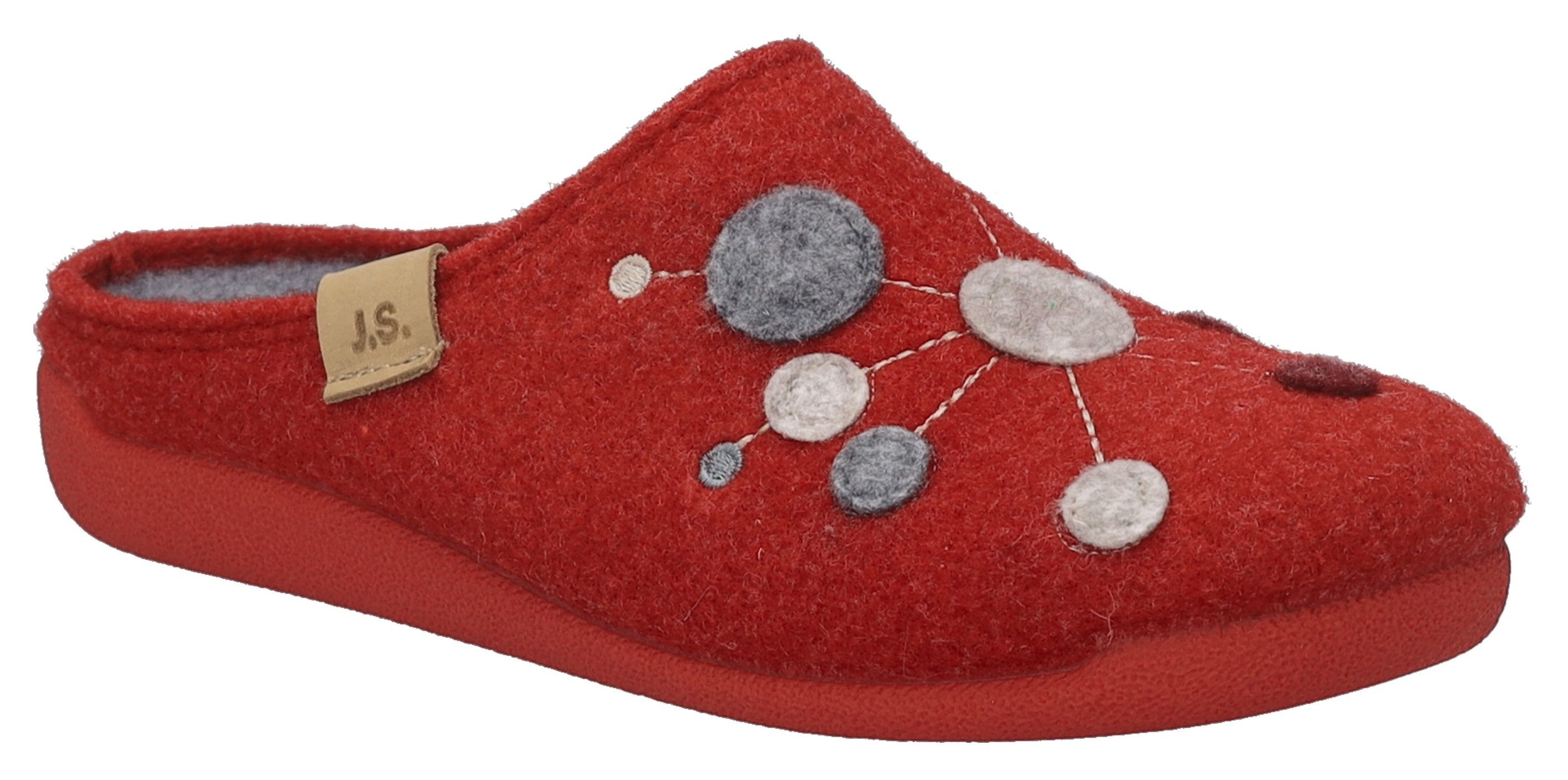 Josef Seibel Cara 02 Hausschuh Pantoffel, Slipper mit bunter Verzierung