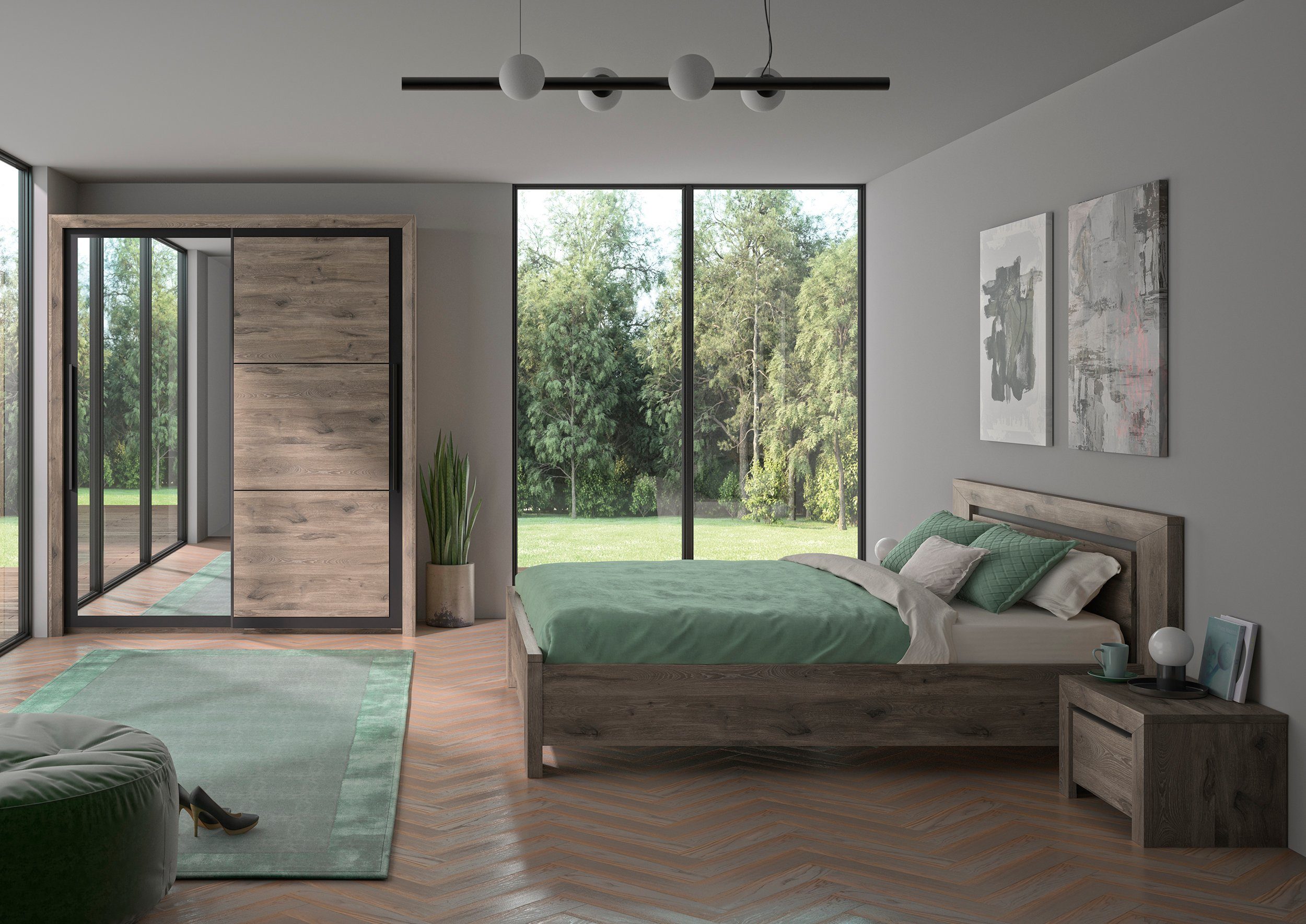 Gami Jugendzimmer-Set Brugge, (Set, 4-tlg), In 2 Farben erhältlich