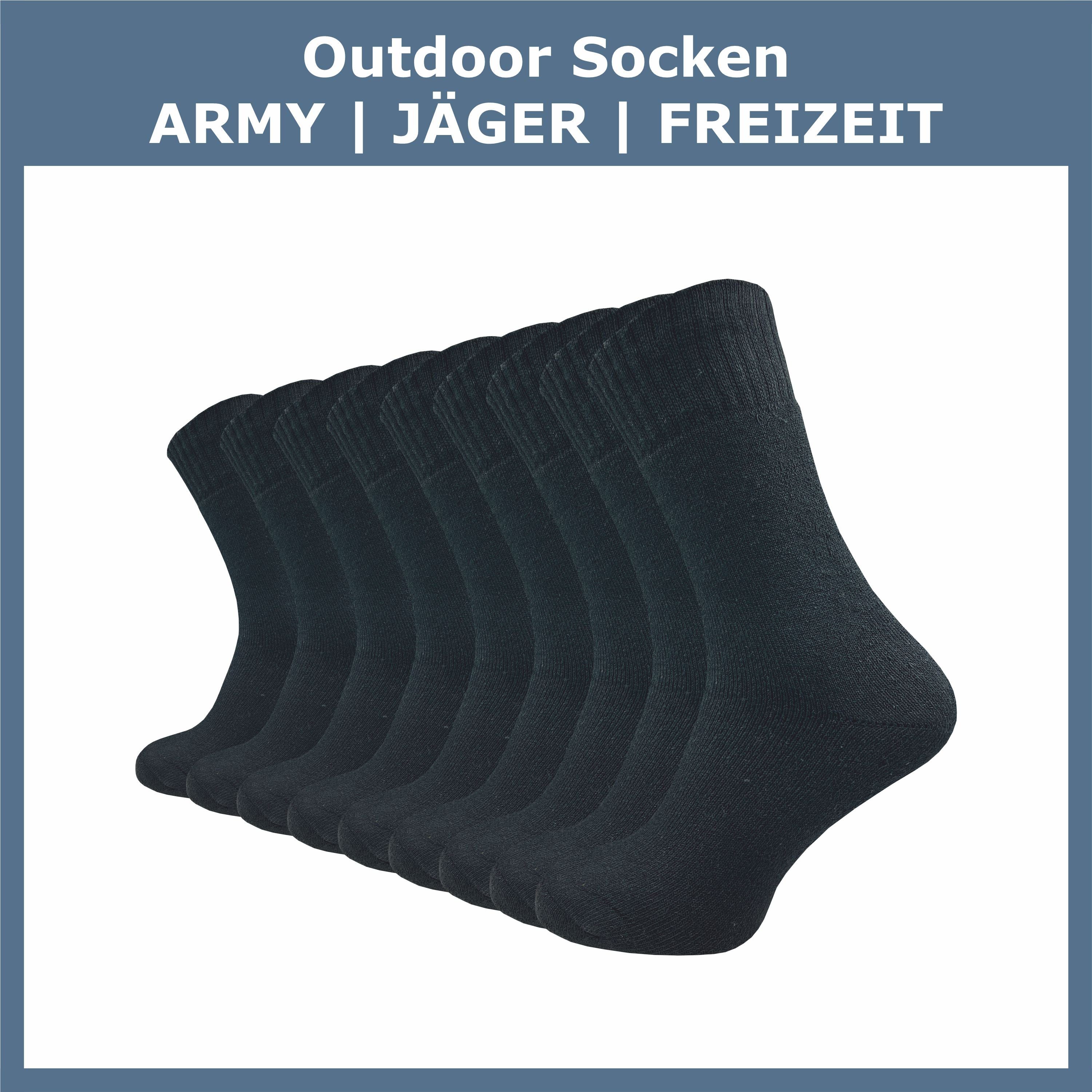 GAWILO Freizeitsocken für Herren - warme Socken für Jäger - Armysocken uni & mit Jagdmotiv (9 Paar) mit gepolsterter Frotteesohle, verfügbar in grün, grau & schwarz