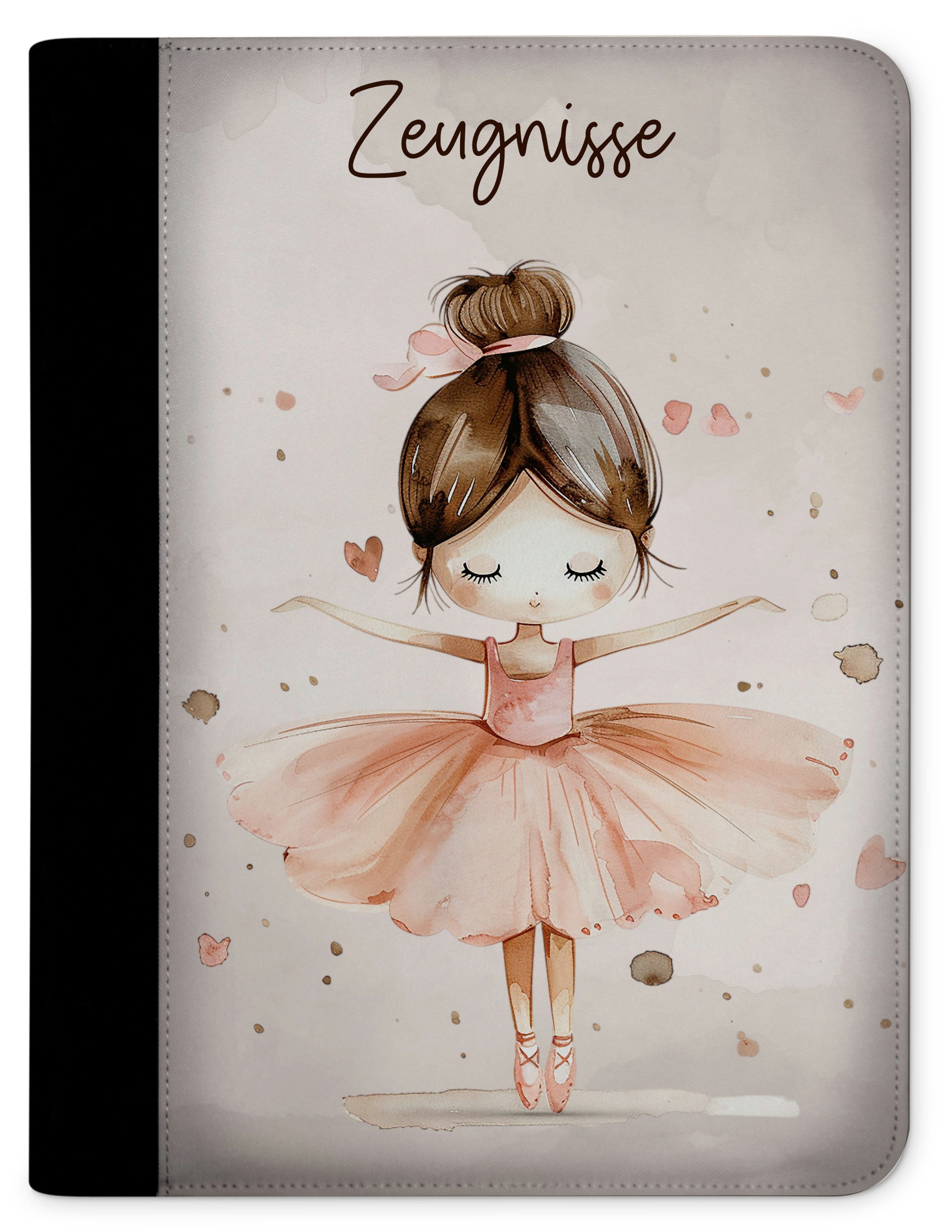 CreaDesign Schreibmappe Kinder Zeugnismappe, Dokumentenmappe, Ordner A4, Ballerina Kleckse (1-St)