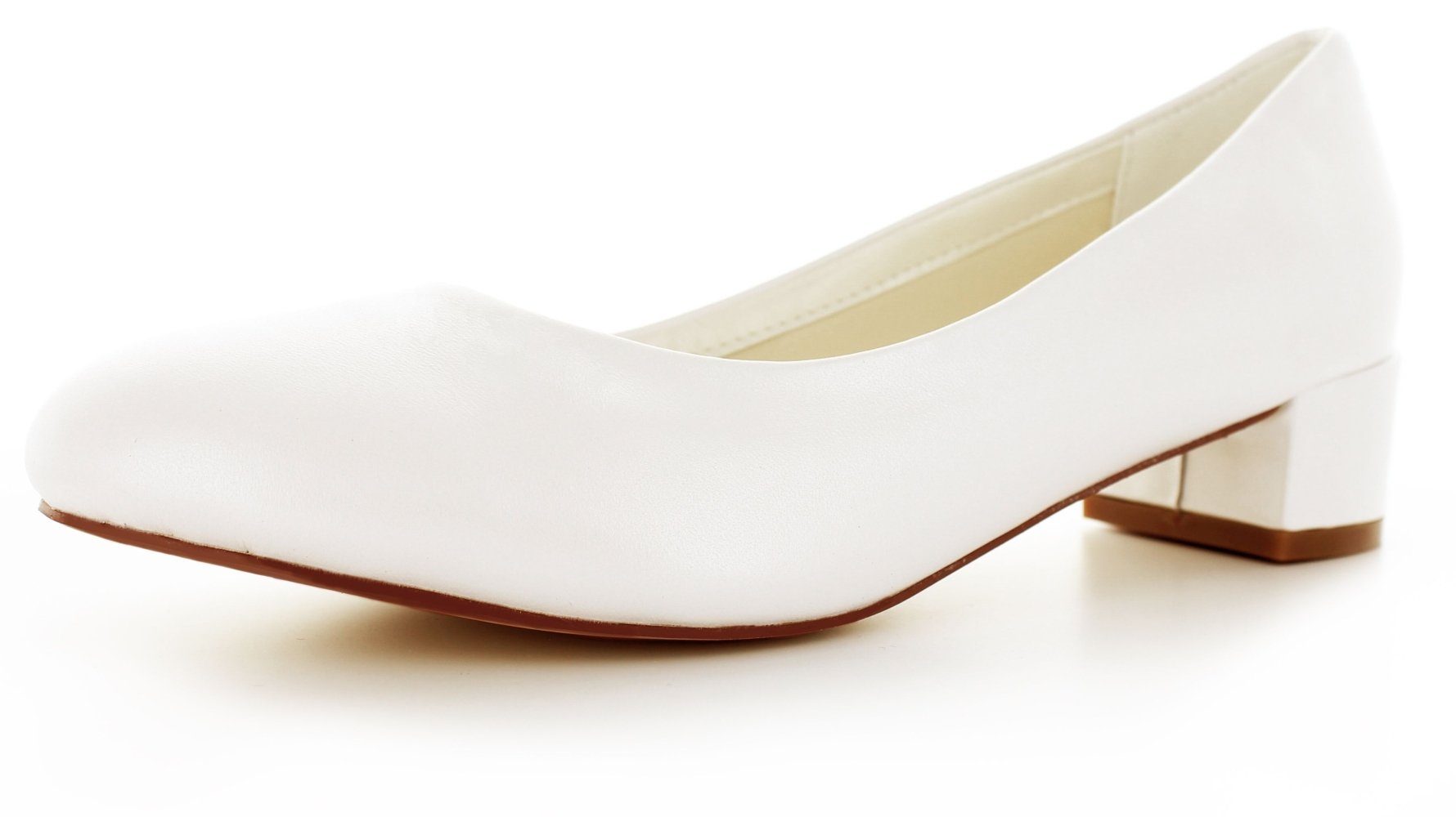 White Lady 872-L offwhite - flache Leder-Brautschuhe Ballerina