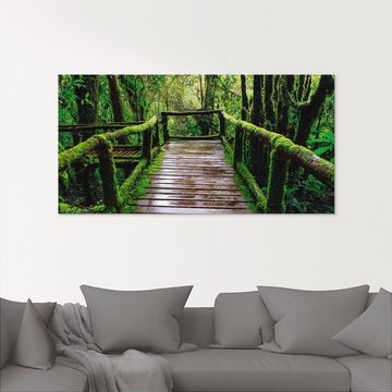 Artland Glasbild Brückenpfad im Wald, Asien (1 St), in verschiedenen Größen