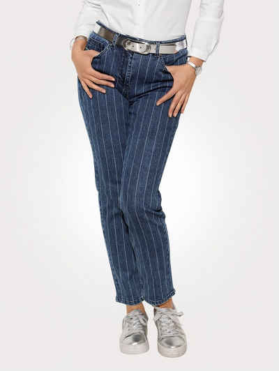 Mona 5-Pocket-Jeans im zeitlosen Streifendessin