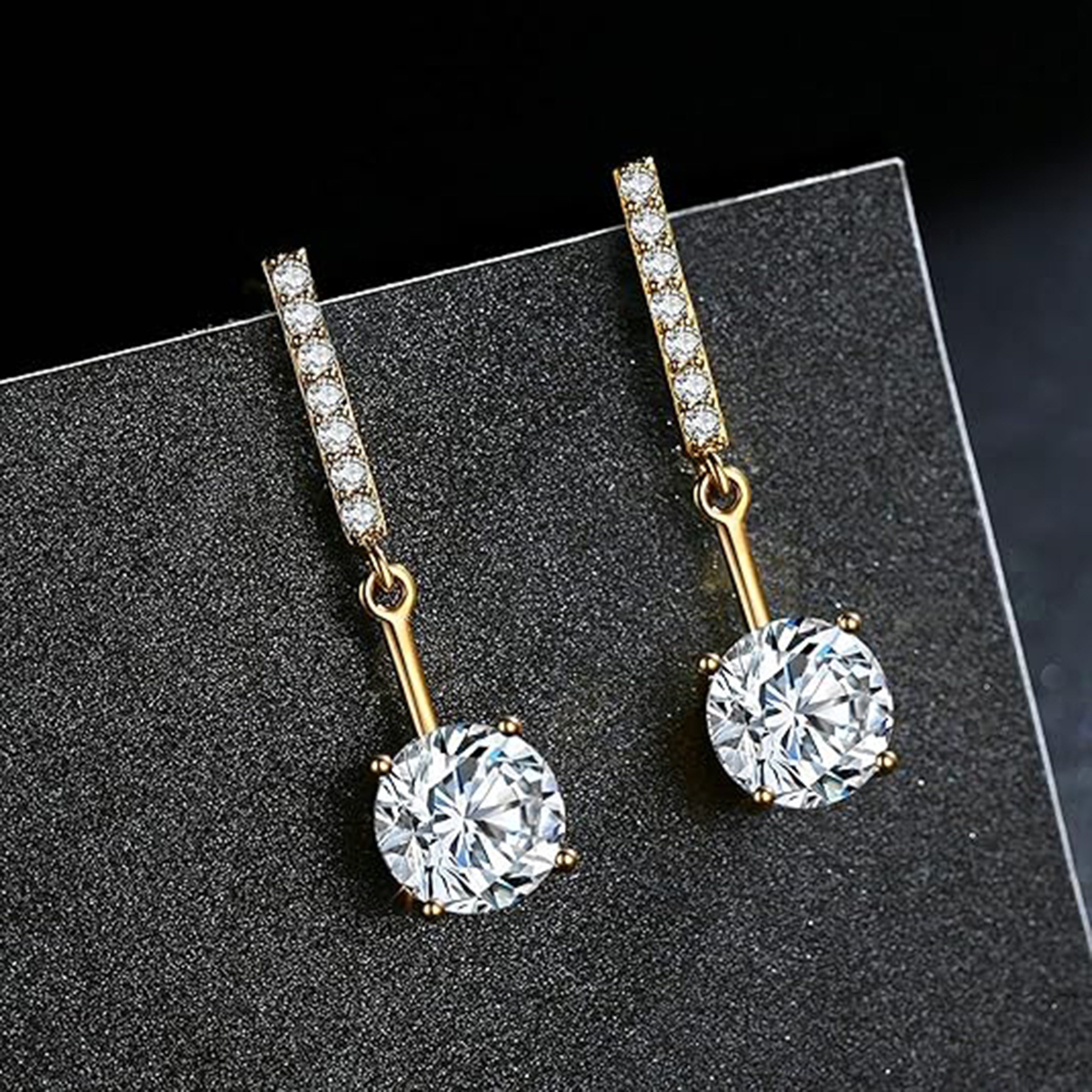 Jumpeak Paar Ohrstecker 585 Gold, exquisite Ohrringe mit 1ct runden Brillanten aus Laborzucht, Diamantohrringe, inklusive edler Geschenkbox.