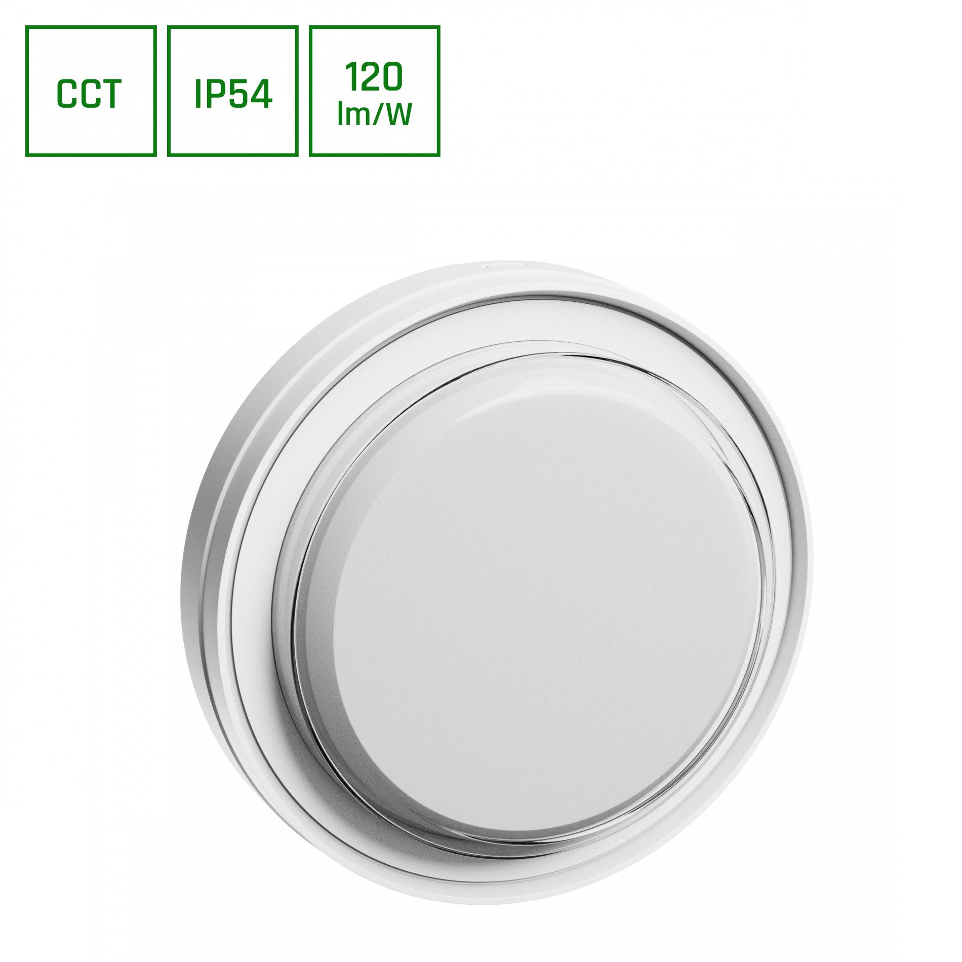 Spectrum LED Wandleuchte LED PASTILO 10W Wandleuchte 120° 1200lm IP54 rund IK10 2700-6000K CCT, Leuchtmittel fest integriert, CCT, CCT, IP54, IK10