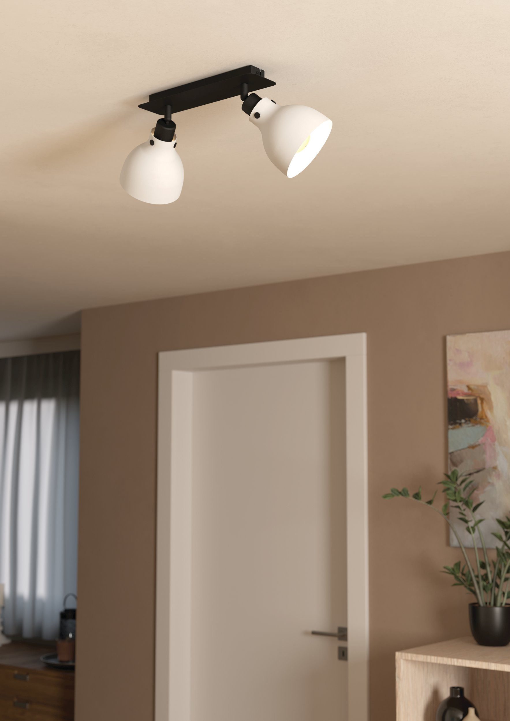 EGLO LED Deckenspot Matlock, Leuchtmittel exklusive, EGLO Spot Matlock grau, schwarz 2X40W L:52 H:22,5 cm