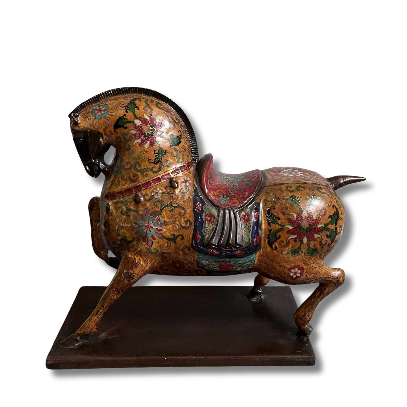 Asien LifeStyle Dekofigur Bronze Pferde Cloisonne China Figur Skulptur aus