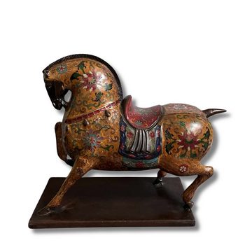Asien LifeStyle Dekofigur Bronze Pferde Skulptur Cloisonne Figur aus China