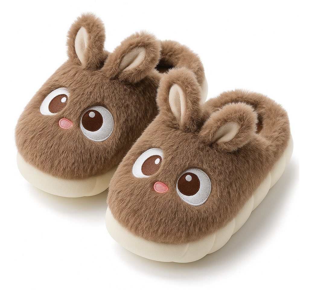 Corimori Plüsch Häschen Pantoffeln, süße Hasen Designs Plüsch Hausschuhe (Packung, Geschenk) kuschelig weiche Slipper für Kinder und Erwachsene, EU Größe 38-39